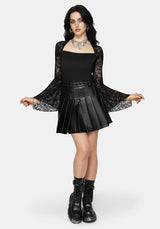 Ashes & Words Square Neck Flock Mesh Top