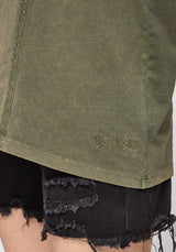 Blake Lace Oversized Graphic T-Shirt - Khaki