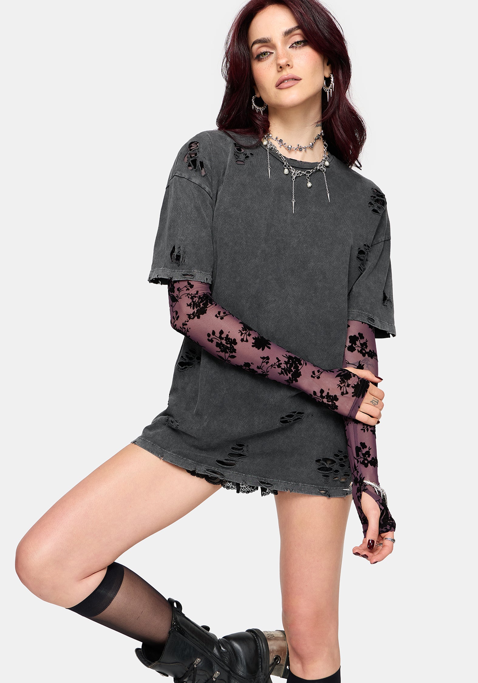 Brooke Distressed Oversized T-Shirt