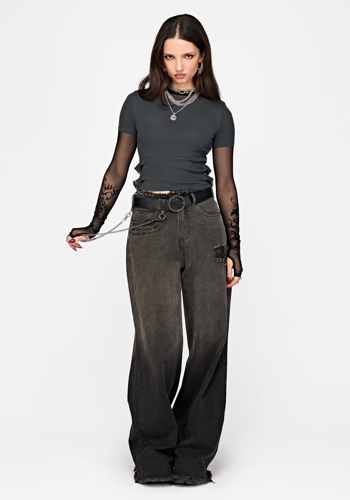 Lexie Ribbed Short Sleeve Buckle Top
