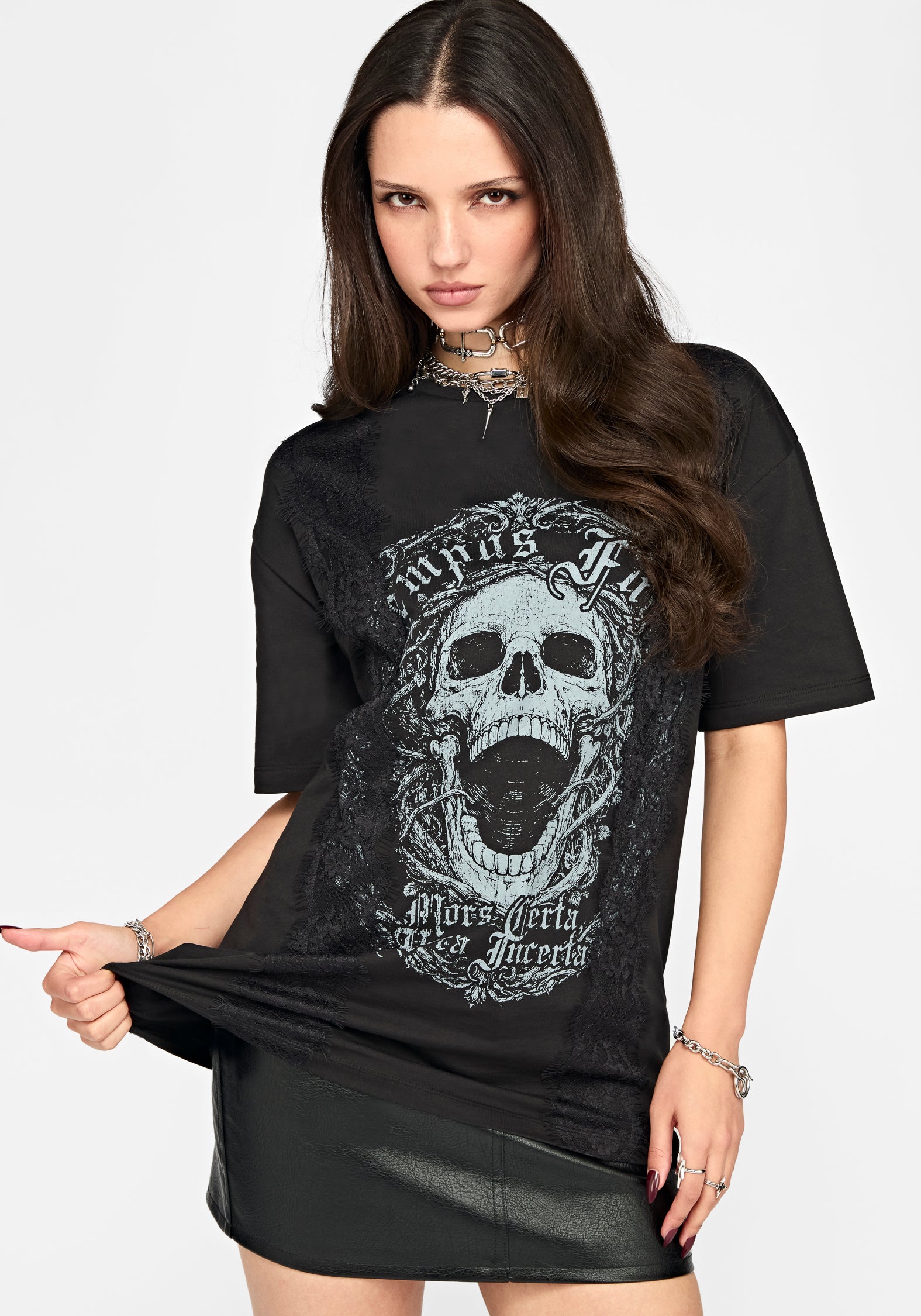 Requiem Veil Lace Oversized T-Shirt