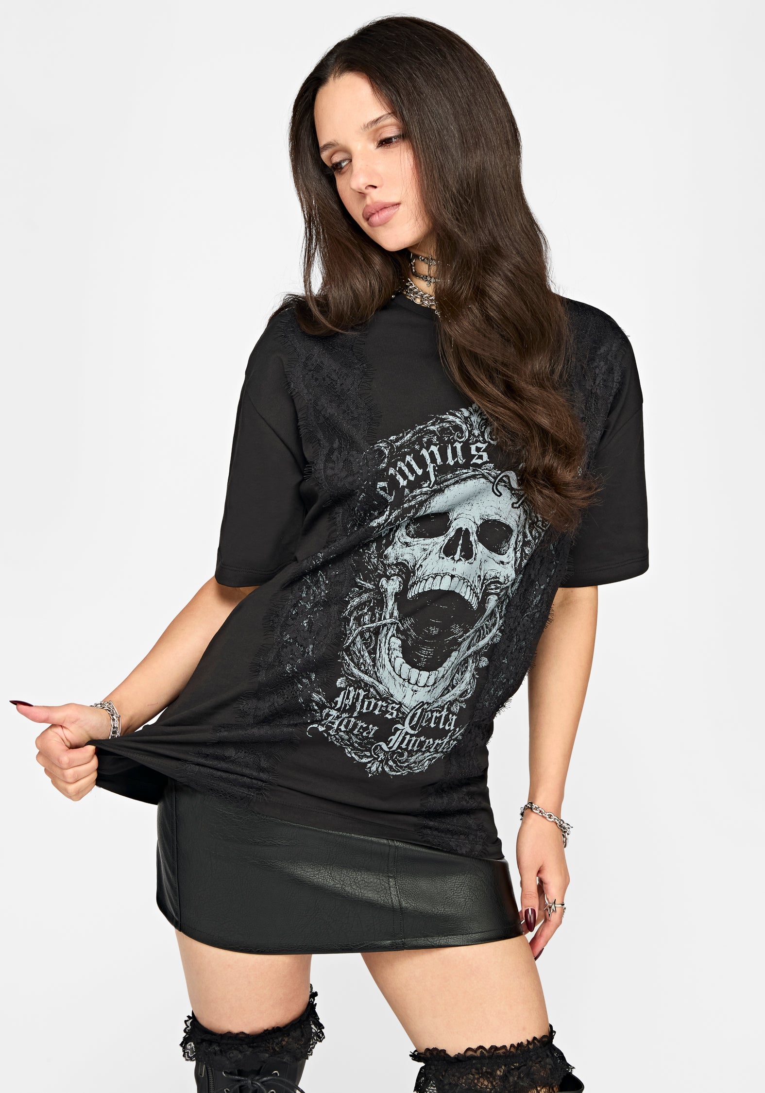 Requiem Veil Lace Oversized T-Shirt