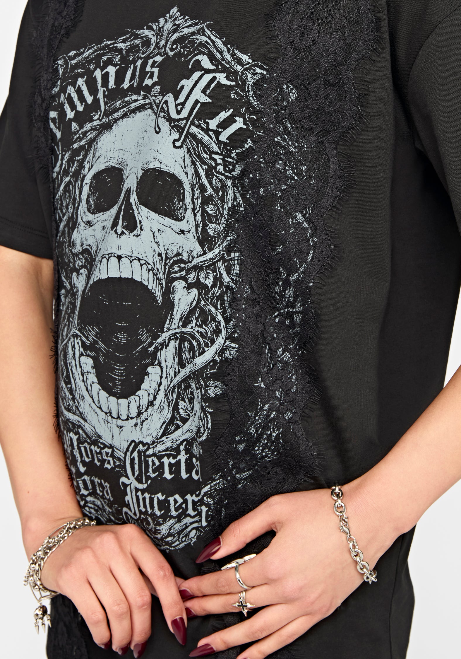 Requiem Veil Lace Oversized T-Shirt