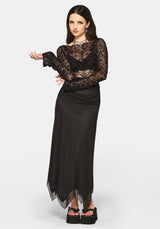 Mae Flock Slash Neck Bodysuit