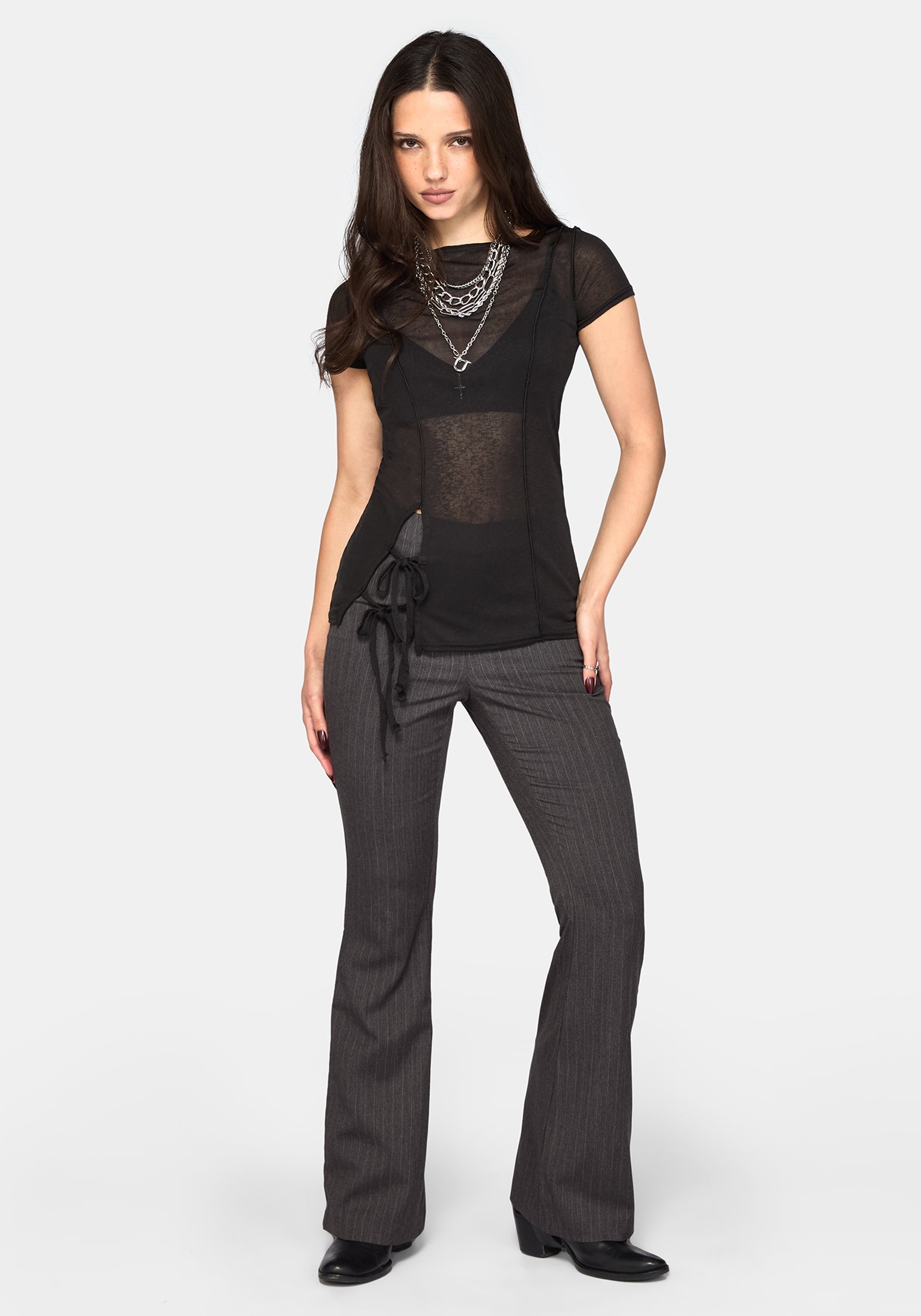 Annie Sheer Textured Mesh Top