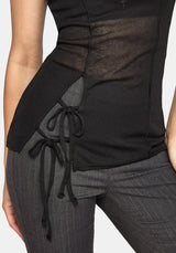 Annie Sheer Textured Mesh Top