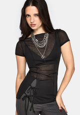 Annie Sheer Textured Mesh Top