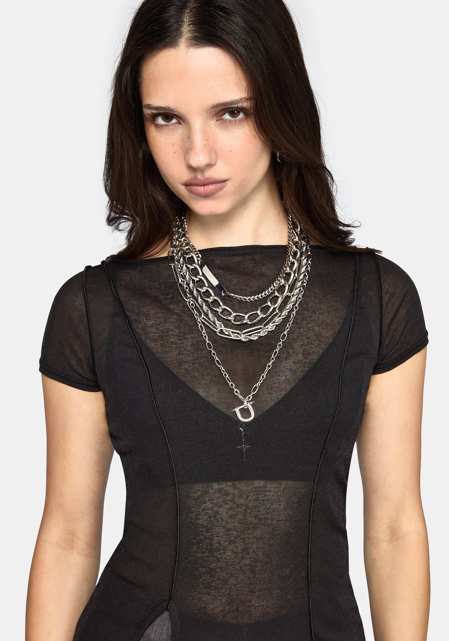 Annie Sheer Textured Mesh Top