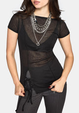 Annie Sheer Textured Mesh Top
