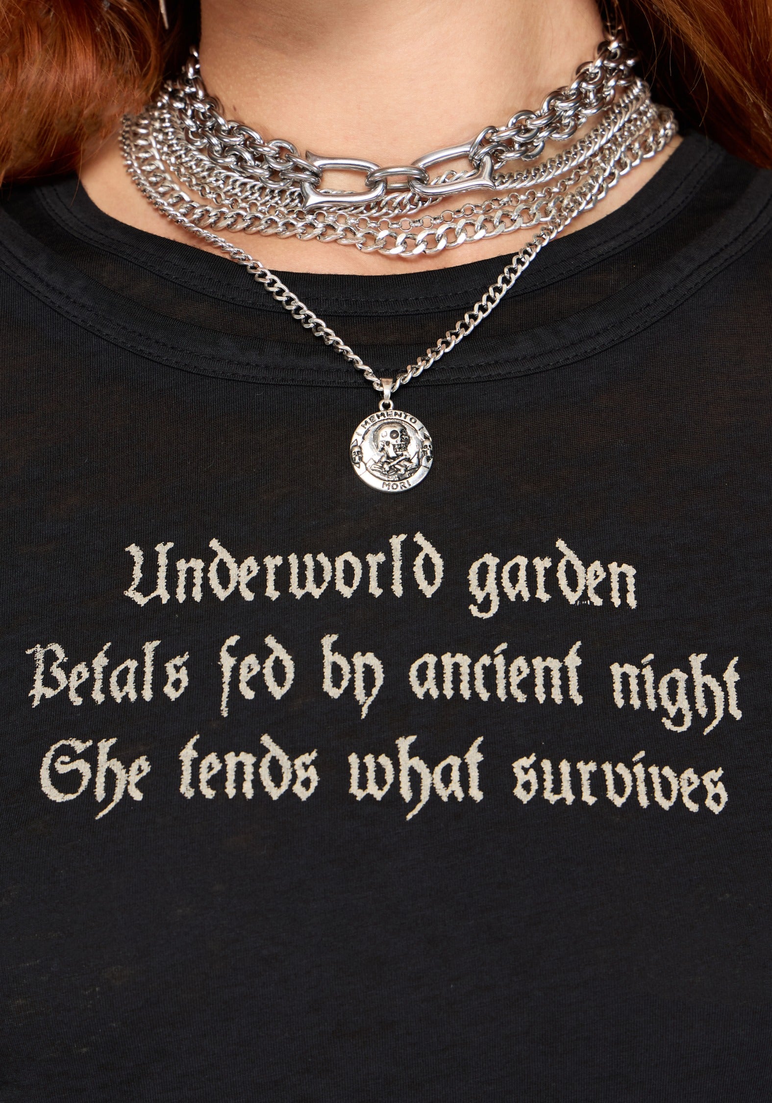 Ancient Langarm Burnout Graphic T-Hemd