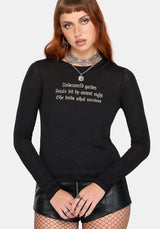 Ancient Langarm Burnout Graphic T-Hemd