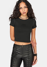 Disturbia x The Witcher Lace Up Shrunken T-Shirt