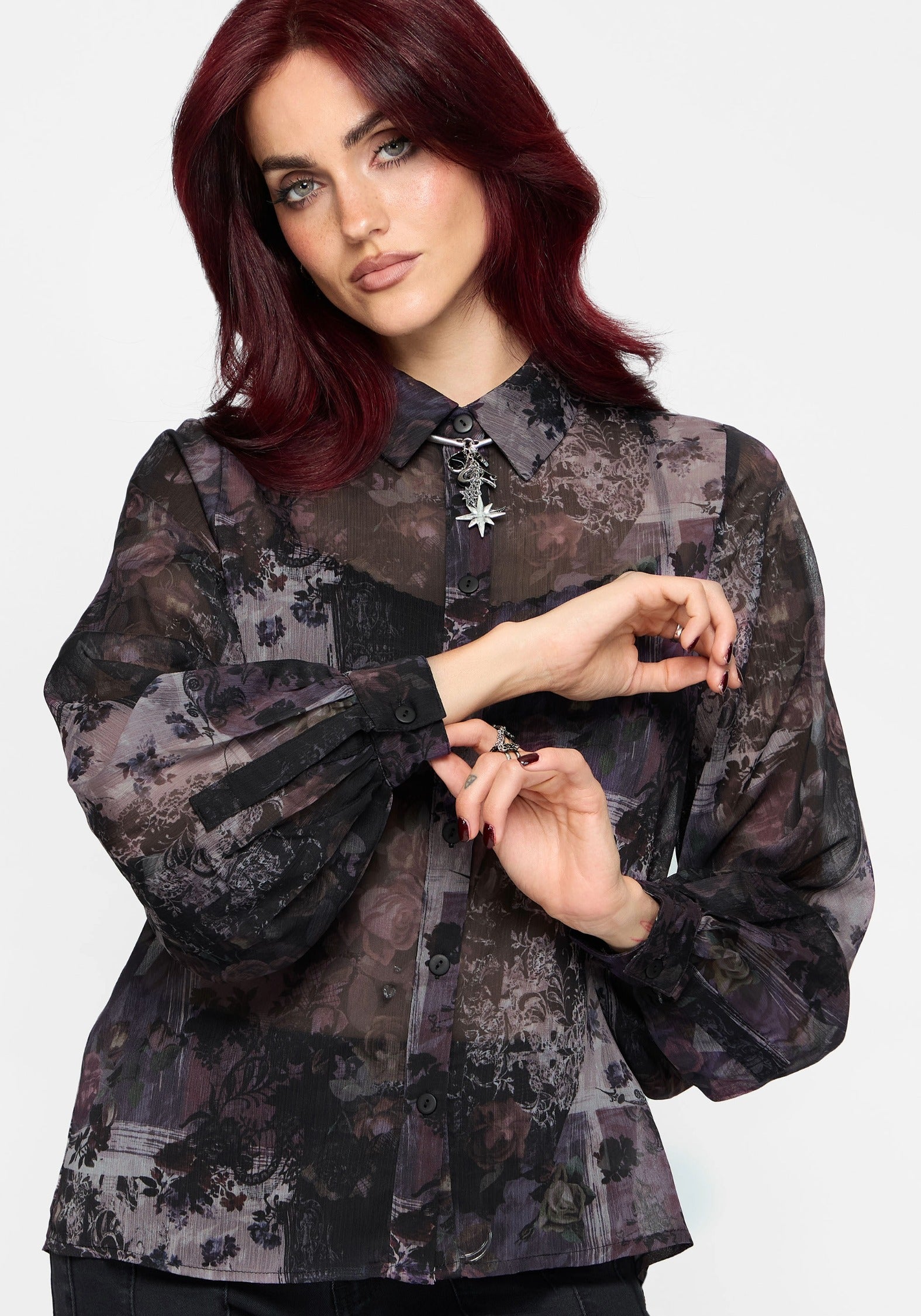 Iskara Printed Chiffon Shirt