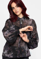 Iskara Printed Chiffon Shirt