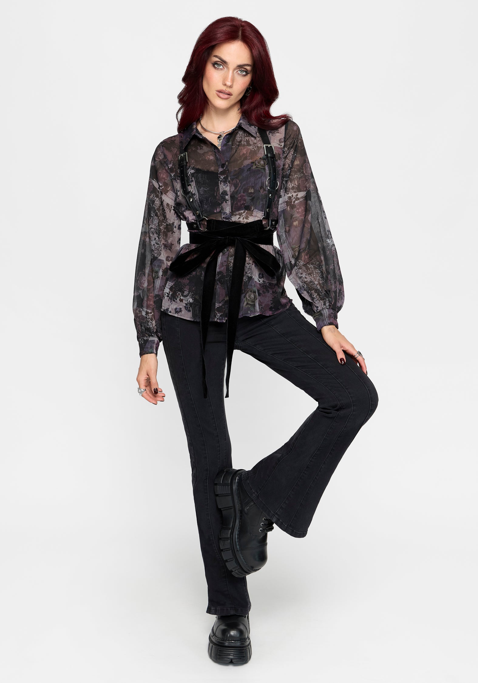 Iskara Printed Chiffon Shirt