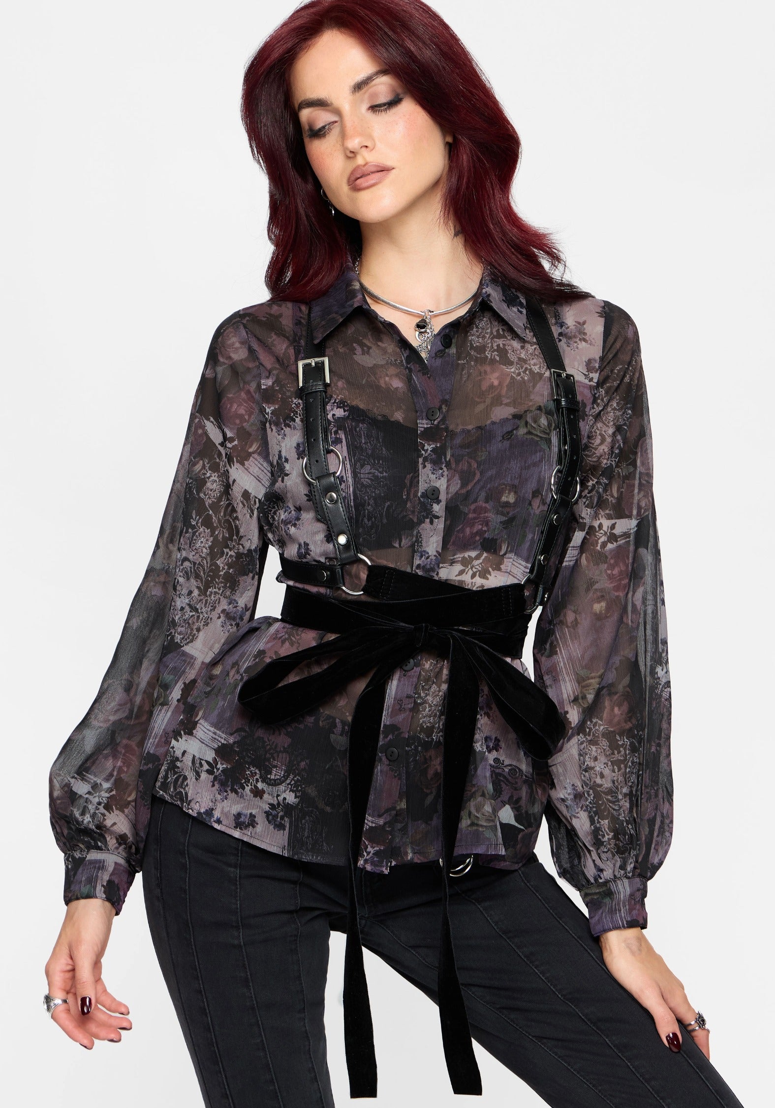Iskara Printed Chiffon Shirt