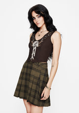 Abellona Embroidered Tie Up Front Corset Top