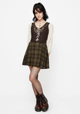 Abellona Embroidered Tie Up Front Corset Top