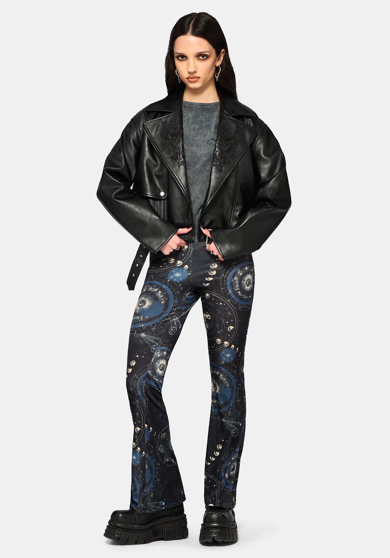 Elise Celestial Velour Split Hem Flare