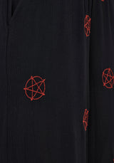 Druantia Moon Embroidery Wide Leg Culotte
