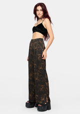 Gallo Satin Jacquard Wide Leg Split Trouser