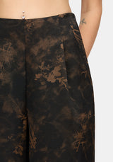 Gallo Satin Jacquard Wide Leg Split Trouser