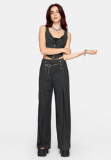 Blair Pinstripe High Waist Tailored Trouser