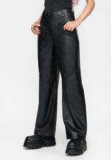 Talia Mit Nieten PU Weites Bein Hose