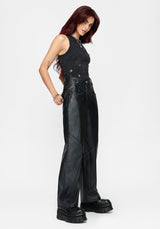Talia Mit Nieten PU Weites Bein Hose