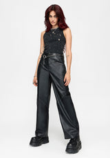 Talia Mit Nieten PU Weites Bein Hose