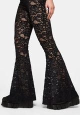 Amina Flocked Lace Flare Trouser