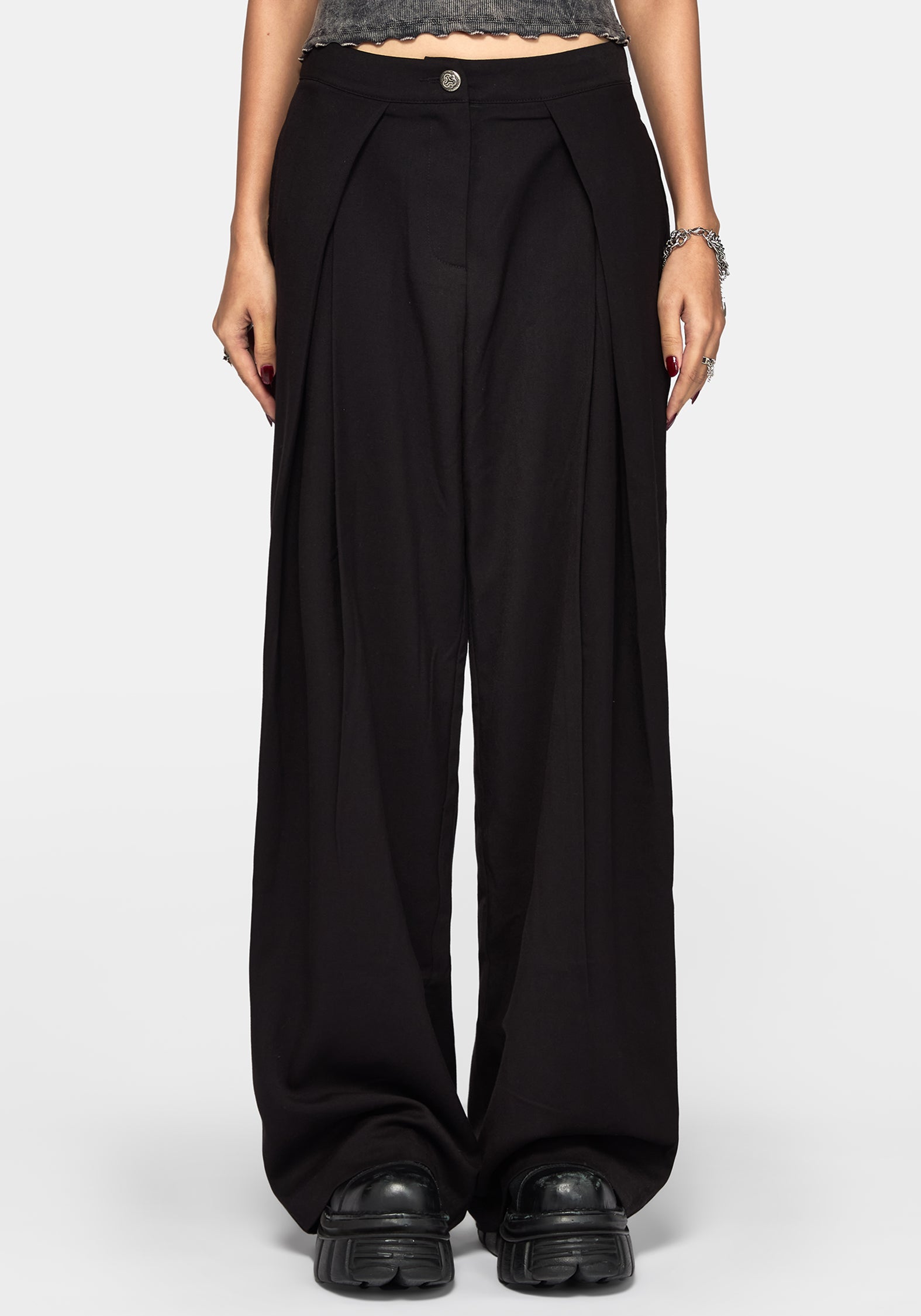 Devin Pleated Palazzo Trouser