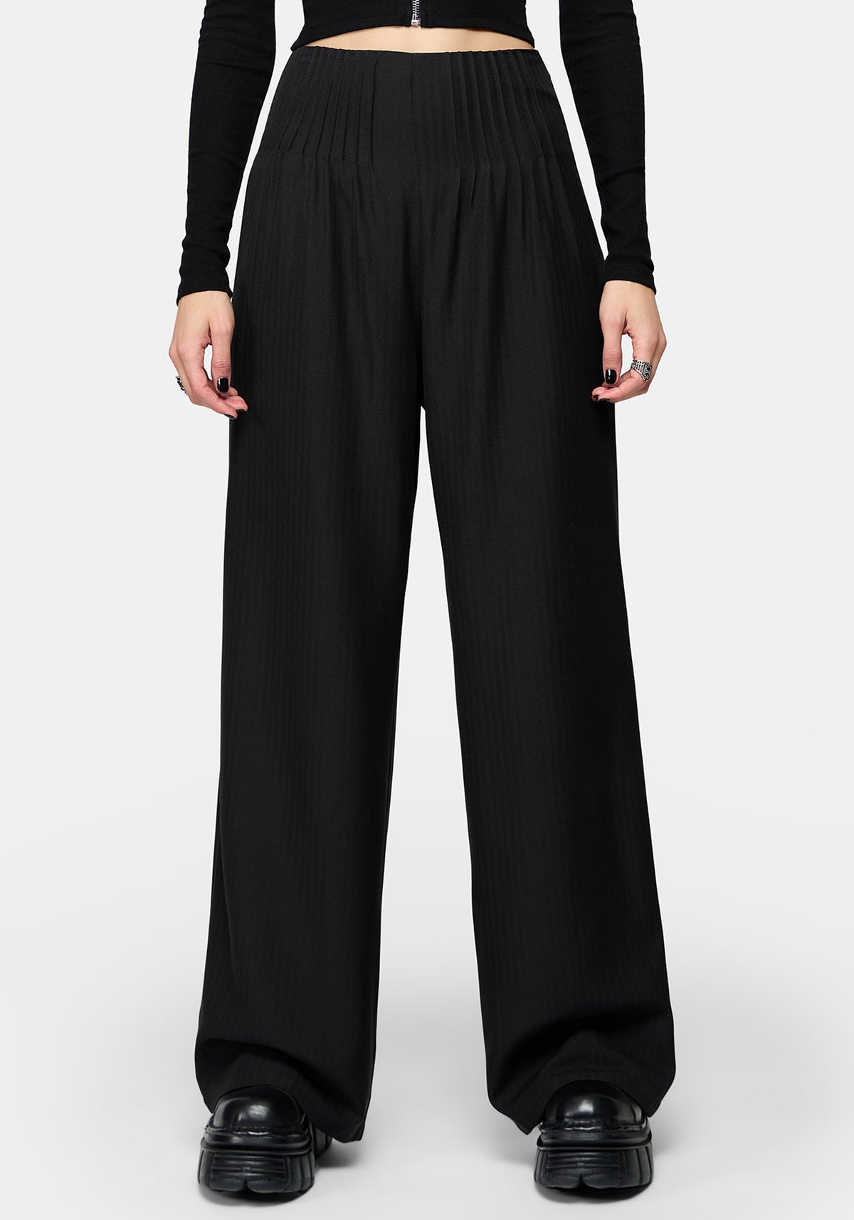 Suki Wide Leg Micro Pleated Trouser