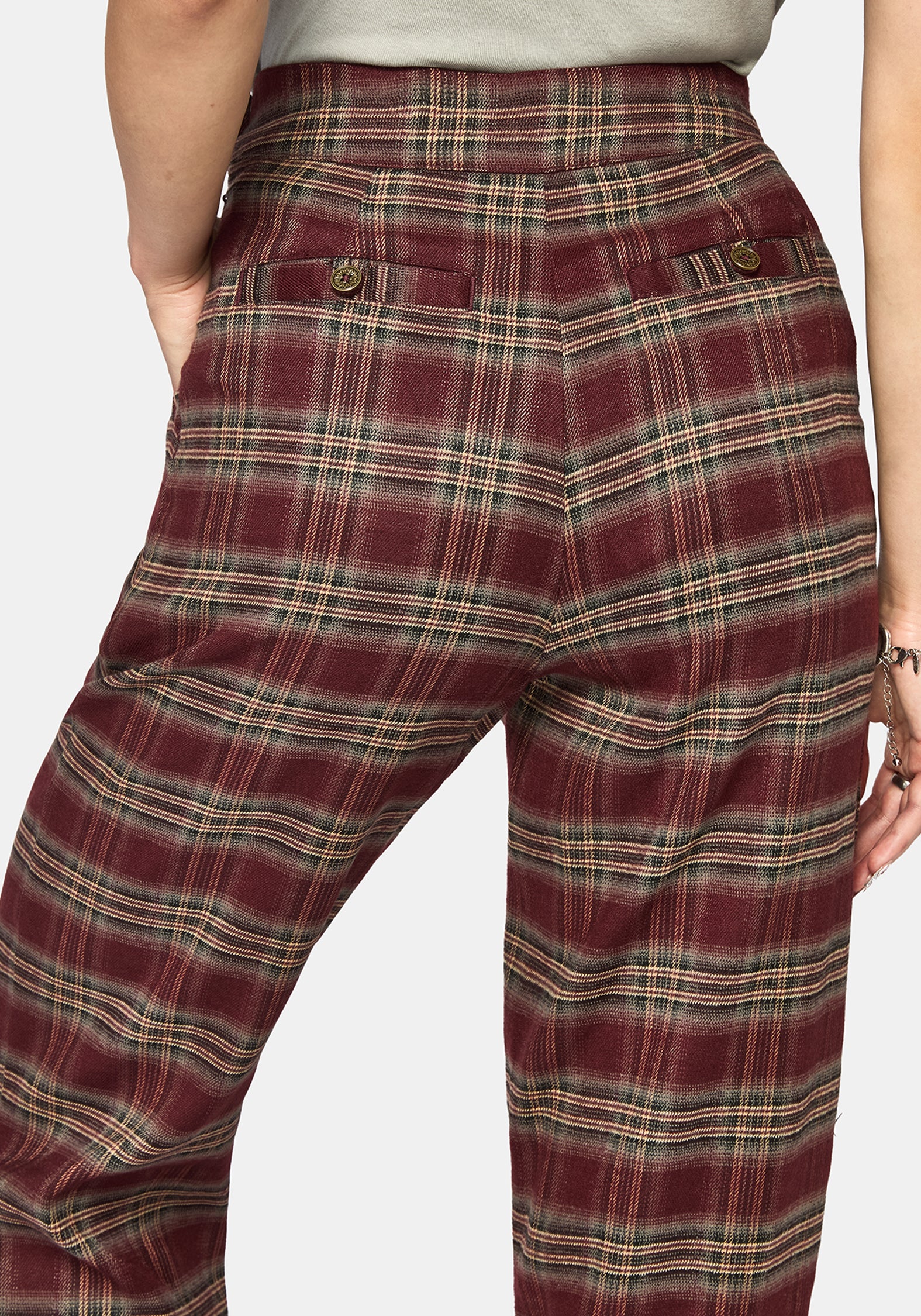 Cecily Buckle Balloon Trouser - Burgundy
