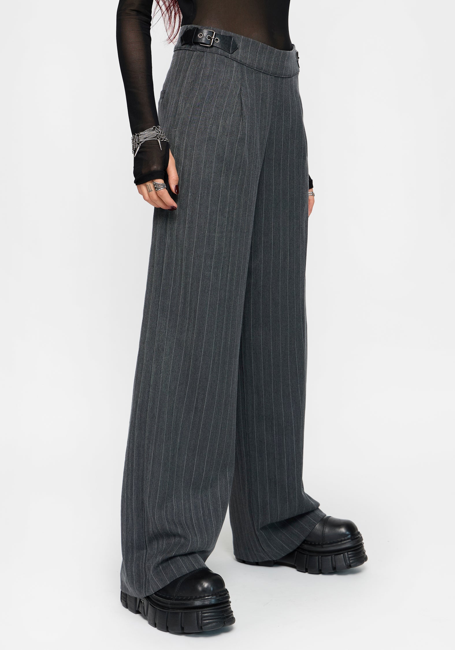 Nightingale Pinstripe Wide Leg Trouser