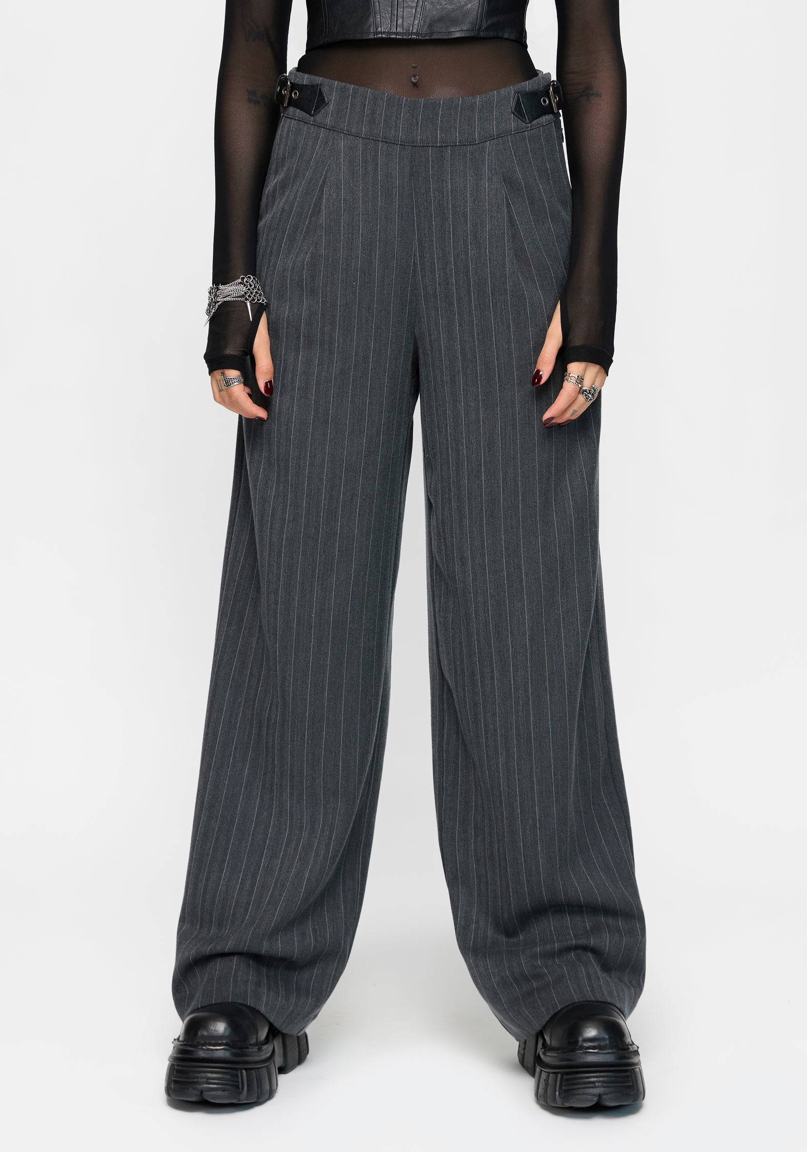 Nightingale Pinstripe Wide Leg Trouser
