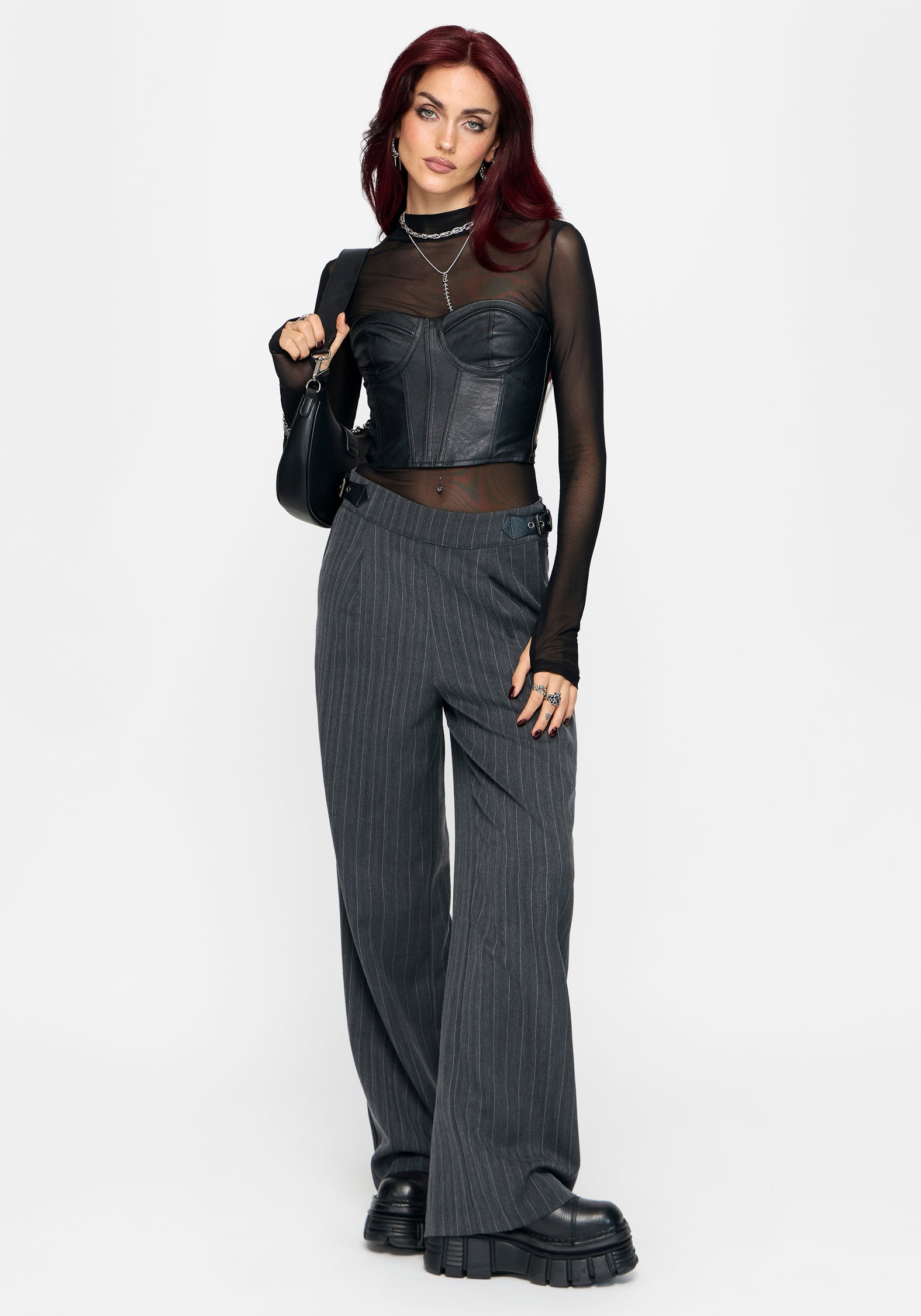 Nightingale Pinstripe Wide Leg Trouser
