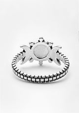 GODDESS TRIPLE MOON MOONSTONE RING