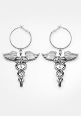 CADUCEUS HOOP EARRINGS