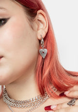 OUIJA PLANCHETTE HOOP EARRINGS
