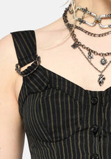 Jenna Stripe D-Ring Buckle Cami Top