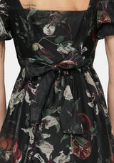 Anara Fruit Print Twist Front Midaxi Dress