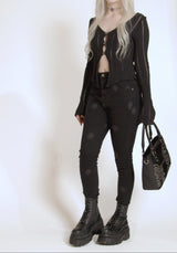 Asterielle Embroidered Rivet Handbag