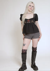 Genevra Embroidered Cotton Babydoll Top