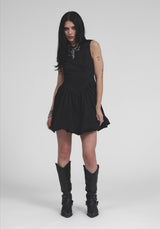 Ailis Balloon Hem Embroidered Mini Dress