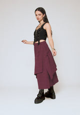 Lysandra Textured Ruffle Midi Skirt