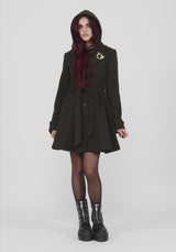Cyrene Belted Removable Hood Coat