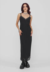 Emara Eyelet Piercing Belted Maxi Dress (Two-Piece Set)